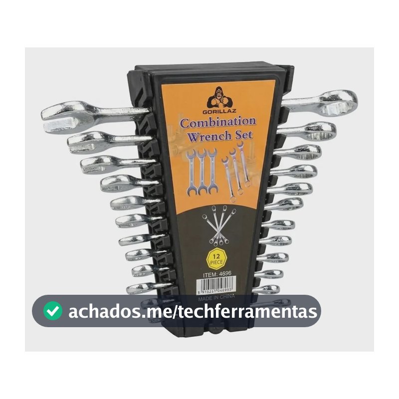 Jogo De Chave Boca E Estrela Combinada 12 Pçs Aço 6mm-22mm Cromado