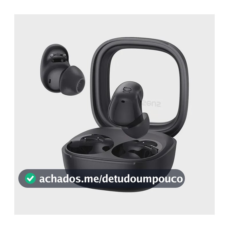 Fones De Ouvido Sem Fio Baseus Wm02s Tws Bluetooth 6.0, 7 horas de Bateria, Driver 10mm Super Bass Ipx 5 Preto