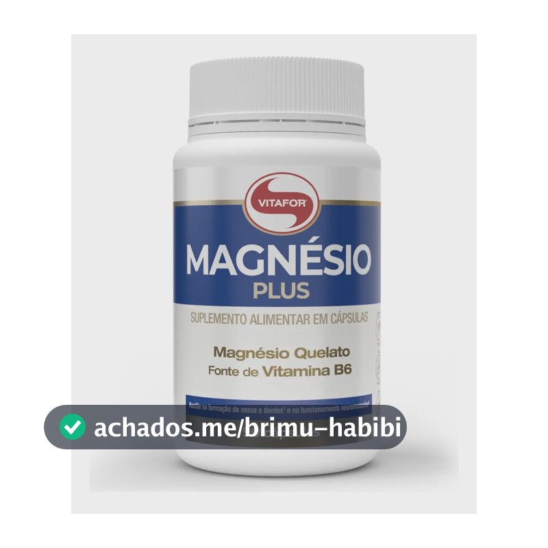 Bisglicinato De Magnésio Vitafor Magnésio Plus 90 Capsulas Sem Sabor