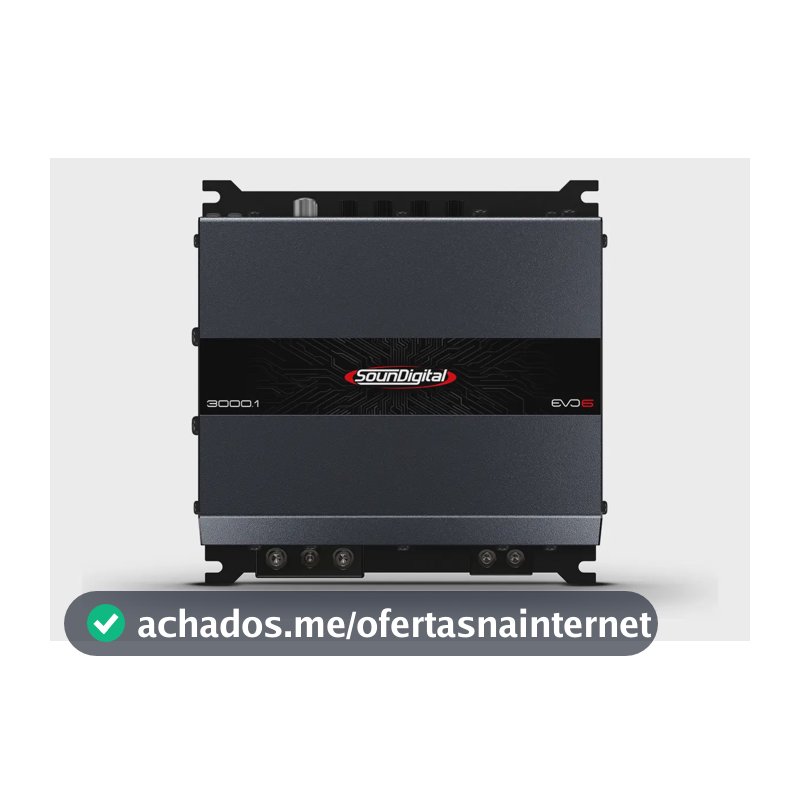 Módulo Amplificador Soundigital 3000.1 Evo 6 Classe D 1 Canal 4 Ohms Sd 3000w Rms 1c Potência Som Automotivo Carro Moto Picapes Caminhonete Suv 3.000 Wrms Sd3000.1 Sd3000.1-4 3000.1-4 Evo6 Sd3k