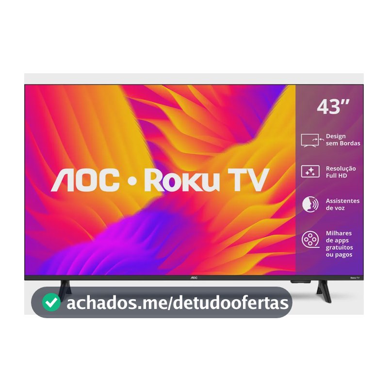 Smart Tv 43 Aoc Led Roku Full Hd Wi-fi 60hz Hdmi Usb 43s5155/78g