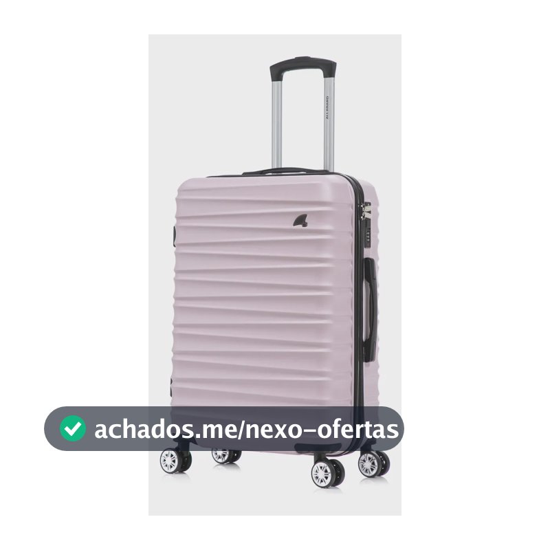 Mala de Viagem 24" 23kg Zipper Antifurto Roda Dupla 360 ABS Premium Allabard Pisa Rosa