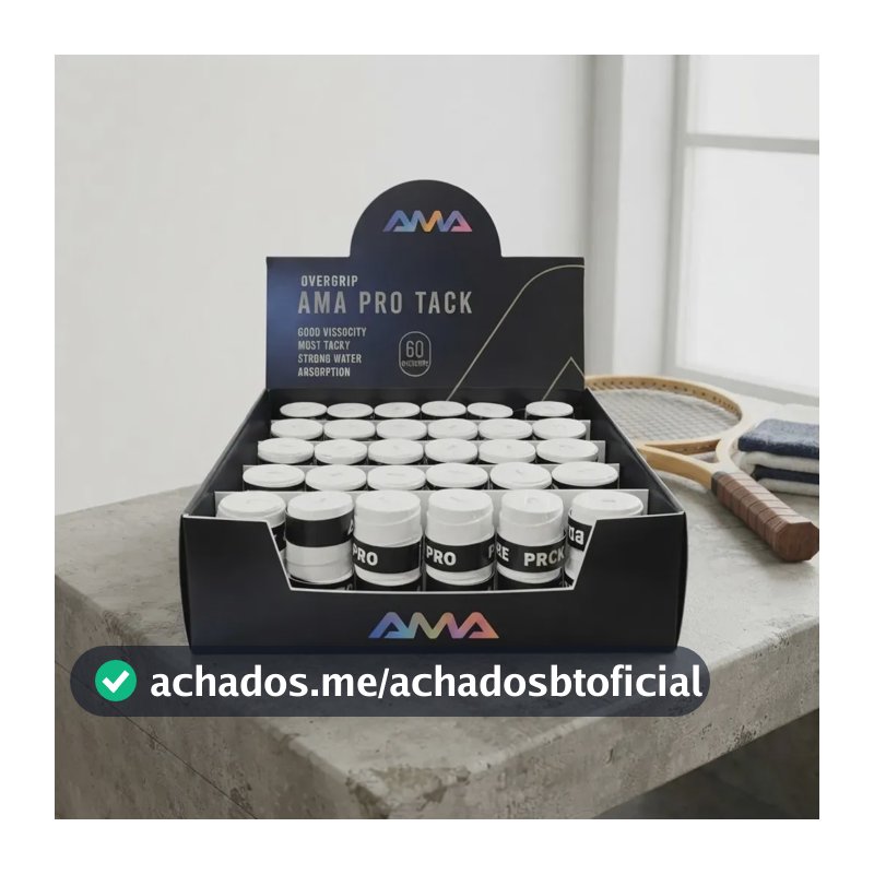 Overgrip AMA Pro Tack Alta Aderência e Absorção Premium 3 Unidades Branco