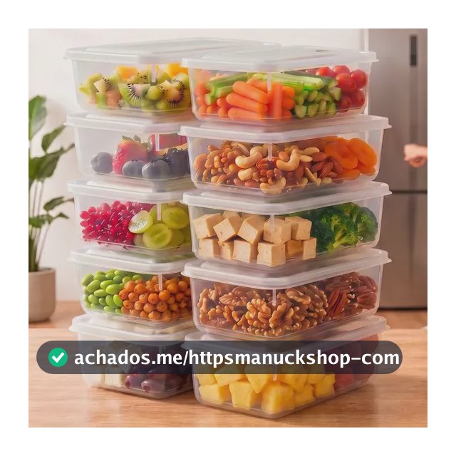 Kit 10 Potes 1 Litro Transparente Marmita Fitness Bpa Free Tampa Hermética Reutilizável Micro E Freezer Mantimentos ponte lar utilidades