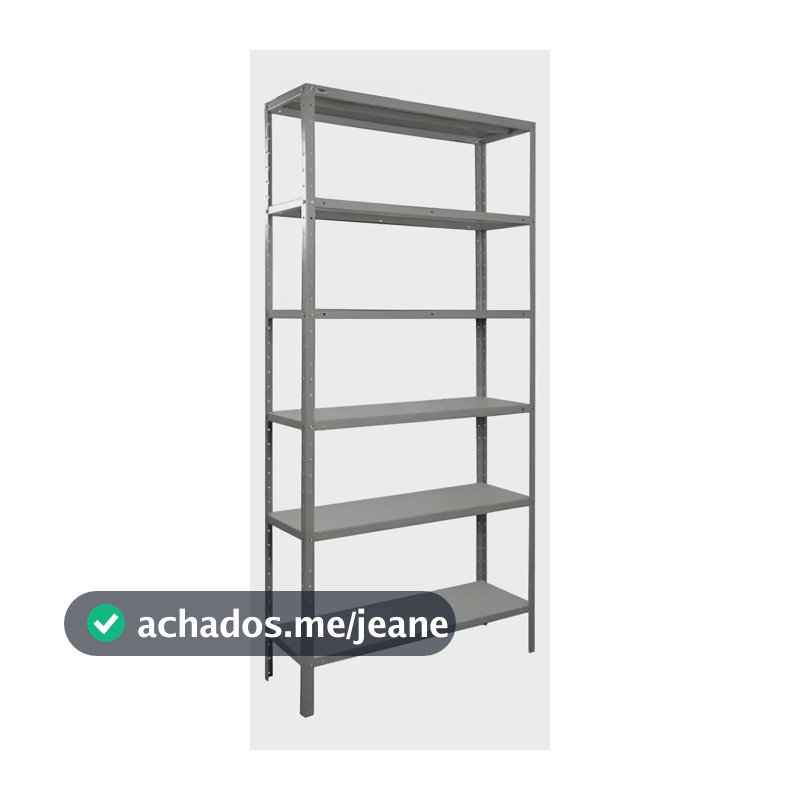 Estante Armário Prateleira de Aço 6 Bandejas Organizador Galvanizada Suporta 150kg 190cm x 90cm x 28cm