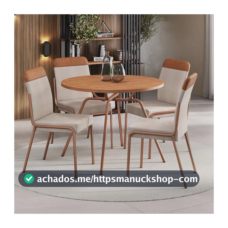 Conjunto Sala De Jantar 4 Cadeiras Georgia Carraro Rosê Rose