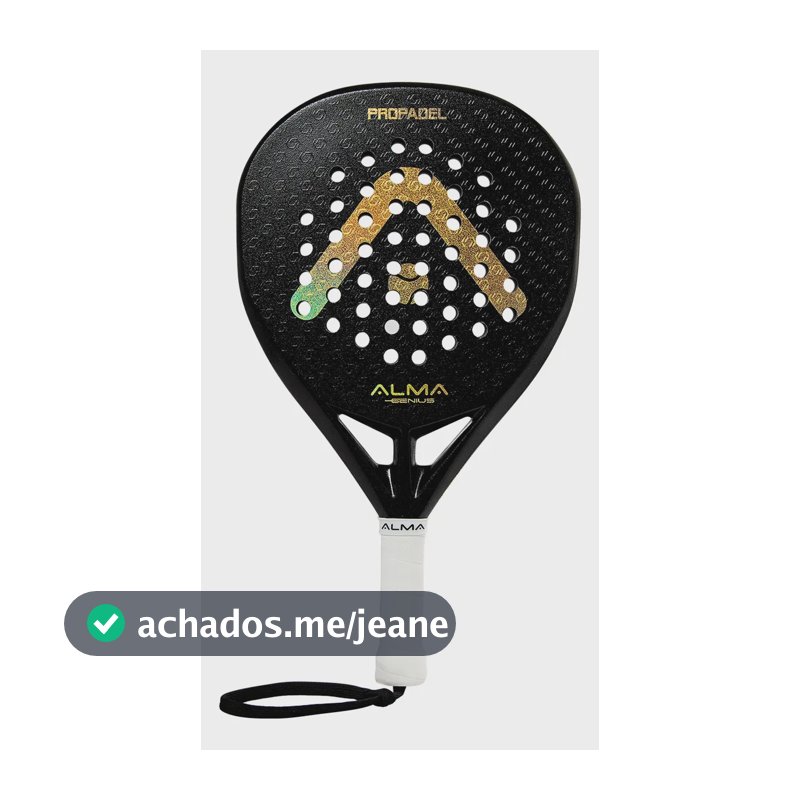 Raquete Padel Propadel 3k Carbono Preta Dourada Alma Genius