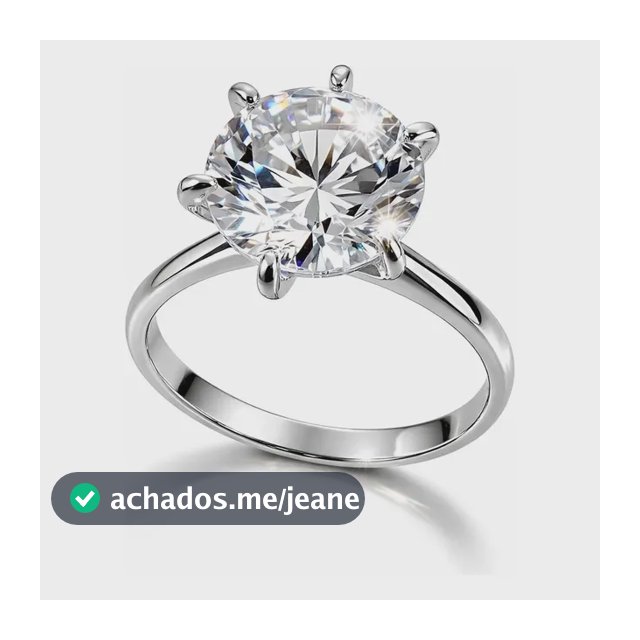Anel Solitário Prata 925 Virgínia Zircônia 10mm Feminino Prateado 19