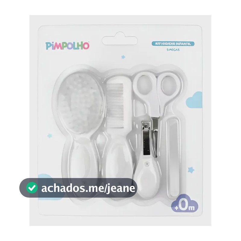 Kit Higiene 5 Peças Bebê Pimpolho Cuidados - Branco Unissex