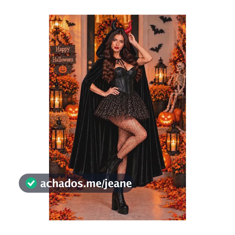Fantasia Vampira Bruxa Halloween Capa Meia Saia Tiara Preta E Vermelha 120