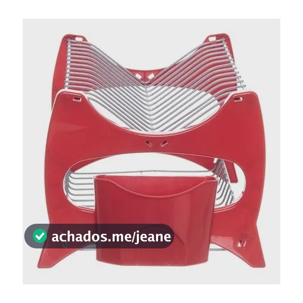 Escorredor de Louça Metaltru Verona Duplo para 13 Pratos Com Porta-Talheres Vermelho