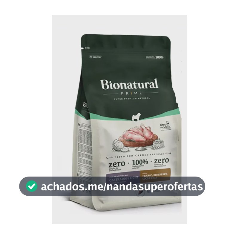 Ração Seca Bio Natural Cães Pequenos Adultos Light Frango 10,1kg