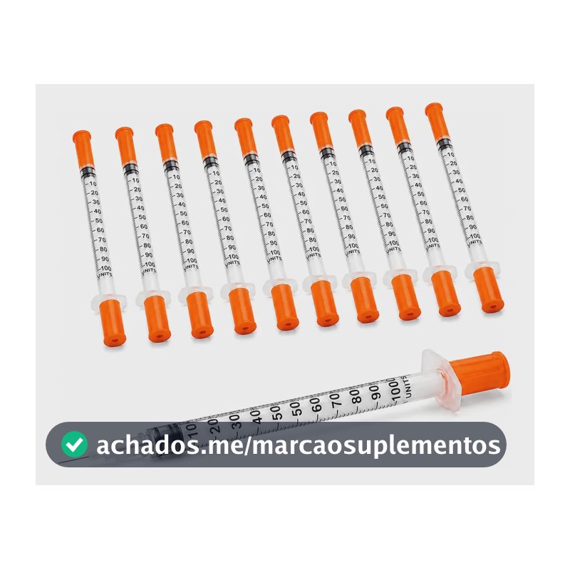 Seringa Insulina 1ml Agulha Fixa 8x0,30 30g Kit 10un 1 Ml