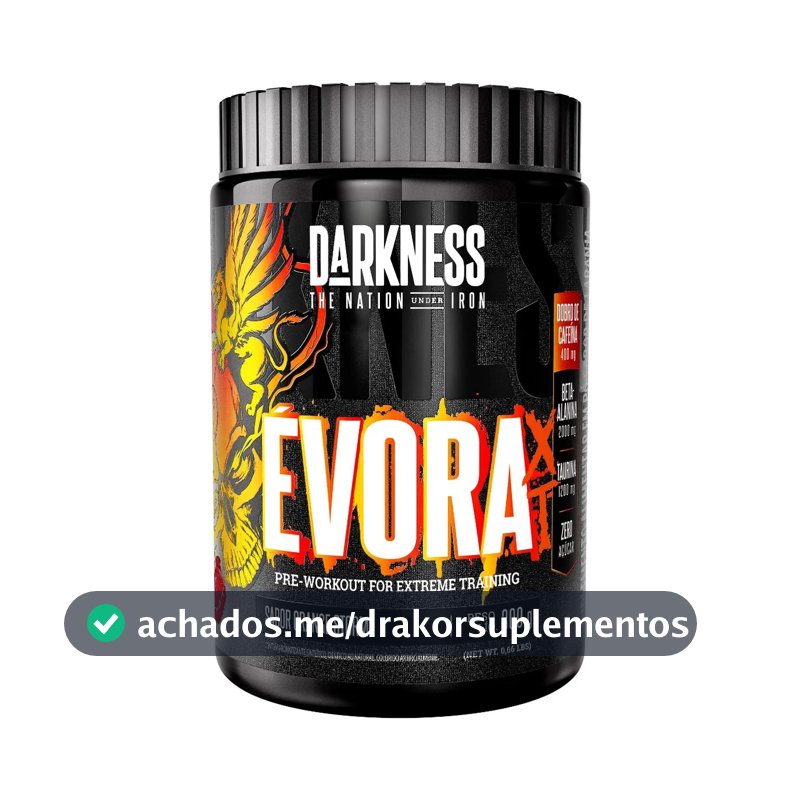 Suplemento em pó Darkness Pré Treino Évora sabor Laranja x 300g
