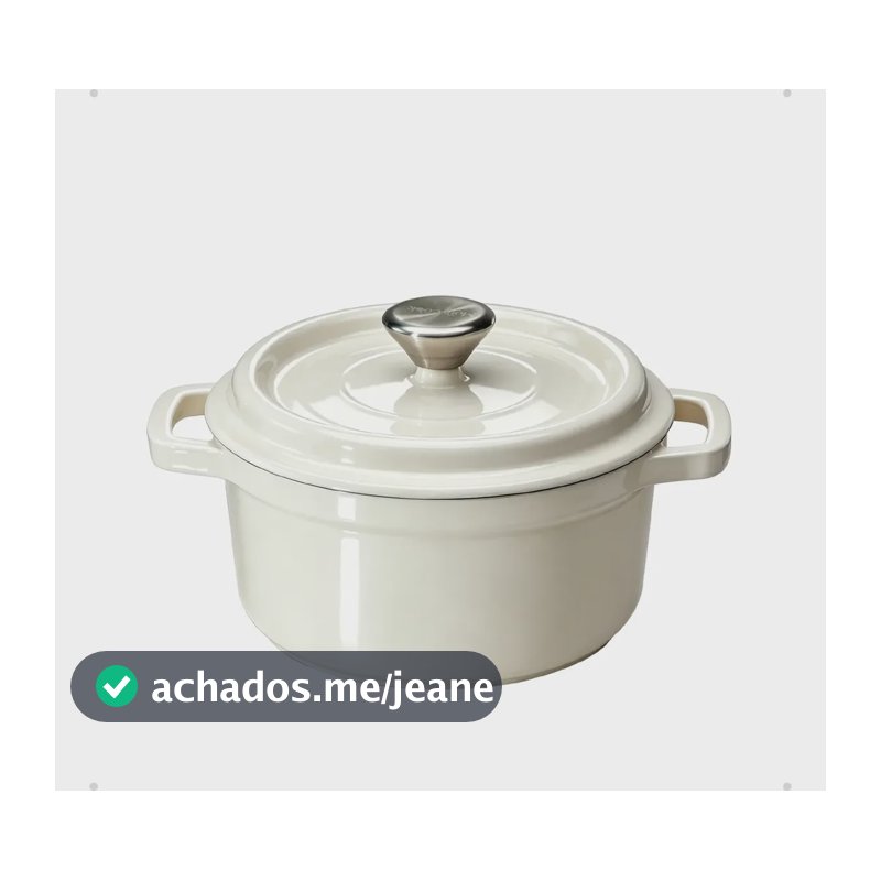 Panela Caçarola De Ferro Esmaltado 24cm 3.8l Indução Gás Branco-24cm
