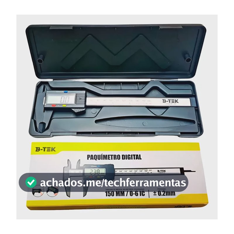 Paquímetro Digital 150mm Fibra Carbono Estojo 2 Baterias