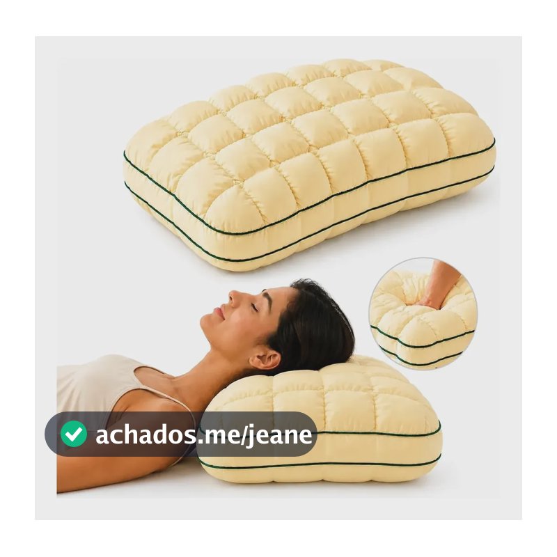Travesseiro Cervical Ortopedico Relax Coluna 70x50cm Macio Amarelo