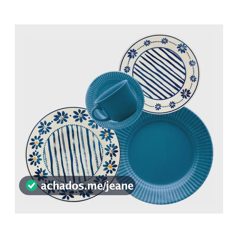 Aparelho De Jantar E Lanche 20 Peças Biona Estampado