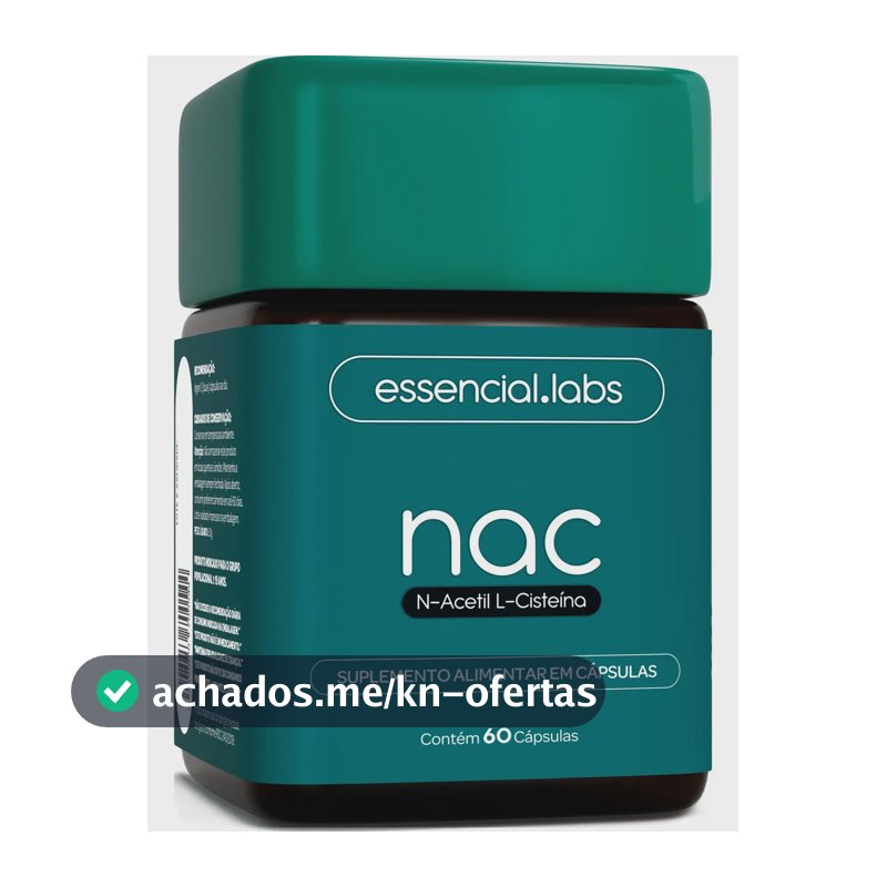 NAC 600mg - Fórmula Exclusiva com Máxima Concentração e Pureza - N-Acetil L-Cisteína - 60 Cápsulas