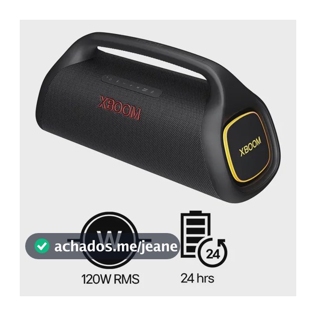 Caixa De Som LG Xboom Go Xg9s Bluetooth 5.3, 50w, Som Potente, Led Personalizável, Party Mode, Resistente À Água Ipx7, Bateria Longa Duração E Design Compacto Preto 127/220v
