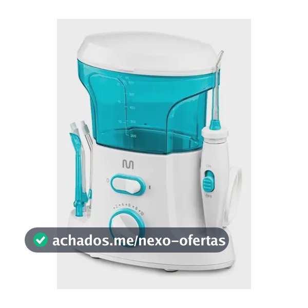 Irrigador Oral Clearpik Family 600ml Bivolt Com 5 Bicos Para Limpeza Profunda De Aparelhos Ortodônticos Implantes E Gengivas - HC037