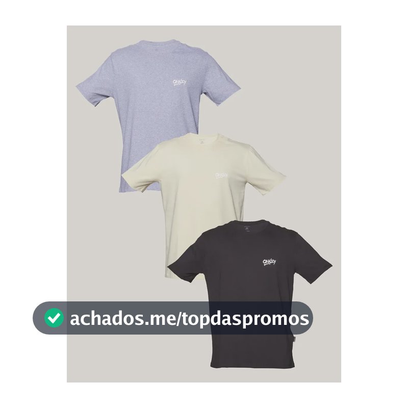 Kit 3 Camisetas Masculina Logo Grafitti Oakley. Misselaneous Logomarca M Liso