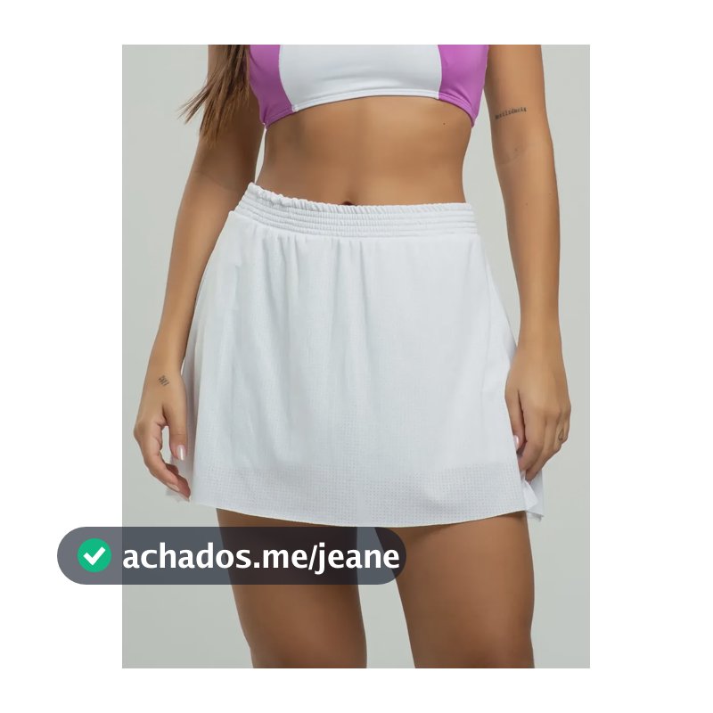 Short Beach Tennis Roupa Fitness De Academia Saia Dry Fit Branco P
