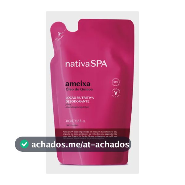 Refil Loção Hidratante Desodorante Corporal Nativa Spa Ameixa 400 ml