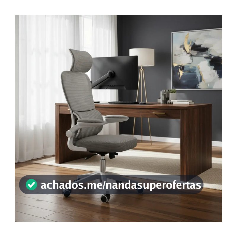 Cadeira Escritório Ergonômica Genebra G500 Luvinco Cor Cinza Com Suporte Lombar Estofado Mesh