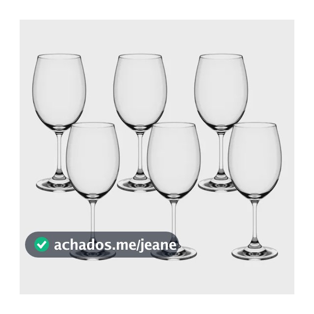 Jogo De 6 Taças Cristal Bohemia Vinho Tinto 450ml Sense Haus