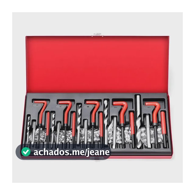 Kit 131 Peças Helicoil Reparo Rosca Postiça M5-m12 Com Vermelho