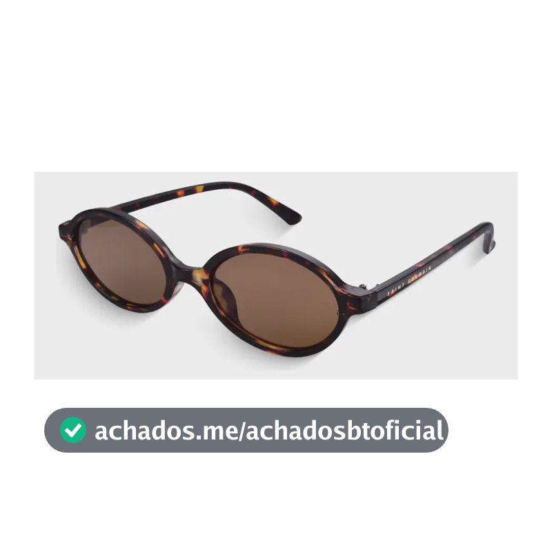 Óculos de Sol Saint Germain Siena Oval Tartaruga para Mulher com Lente Marrom e Proteção UV400