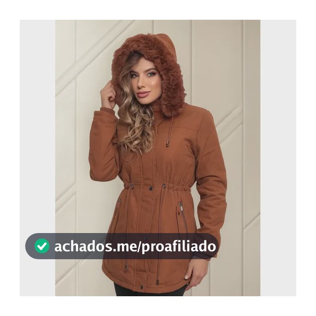 Parka Sobretudo Feminina Forro Pelinhos Capuz Casaco Inverno