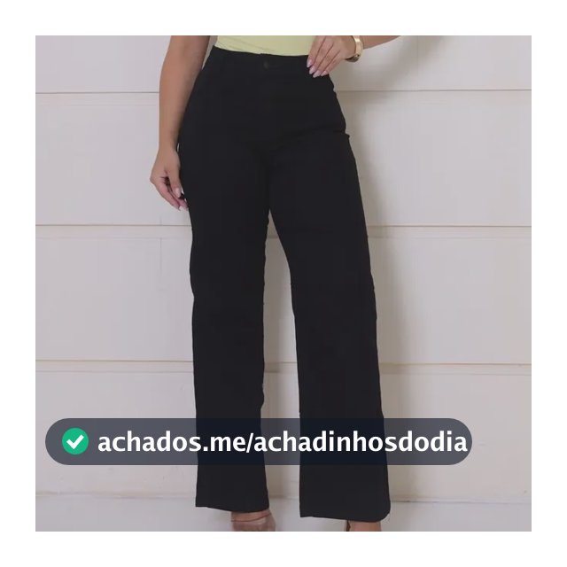 Calça Jeans Feminina Wide Leg Pantalona Cintura Alta Inverno