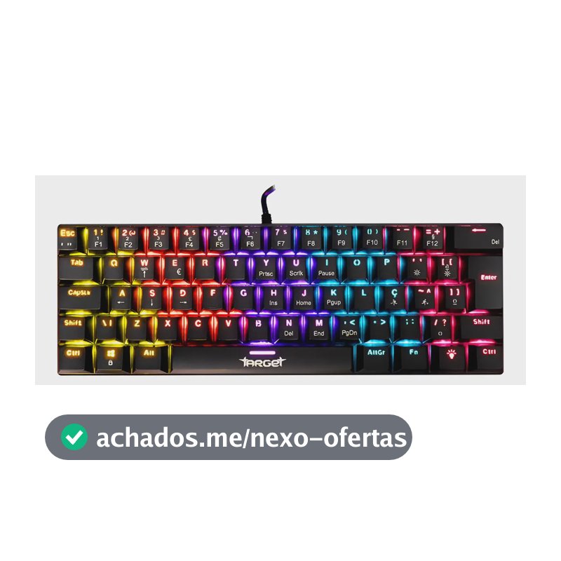 Teclado Mecânico TGT Sherman V3 C1 Compacto 60% Rainbow ABNT2 Switch Marrom