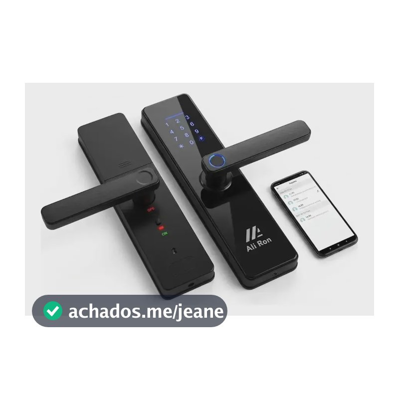 Fechadura Digital Biométrica Com Senha Para Porta De Madeira Preto
