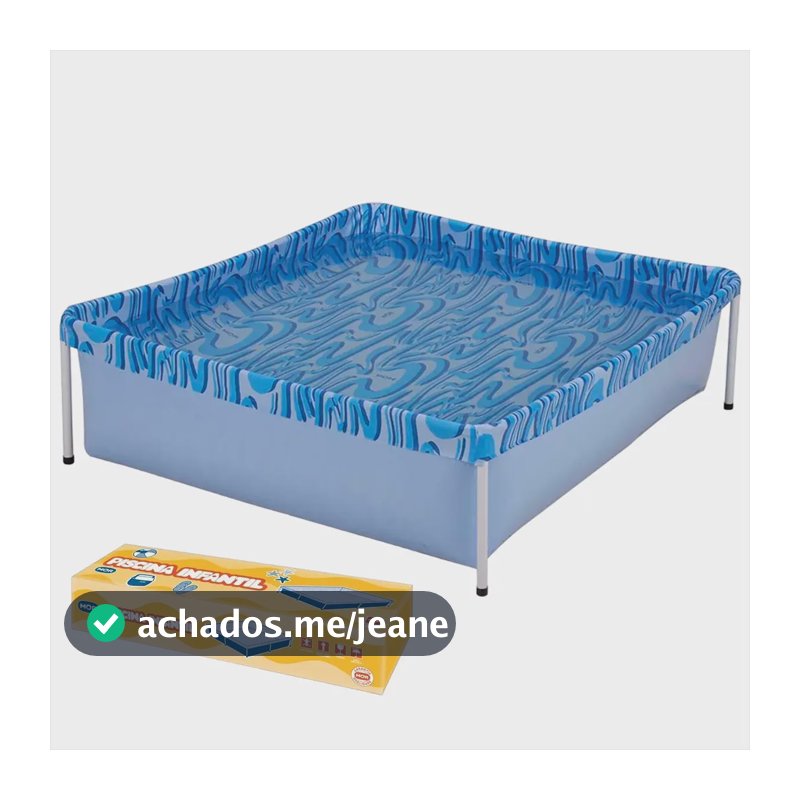 Piscina Retangular Portátil Mor 400 Litros Azul Estampa Ondas Pequena