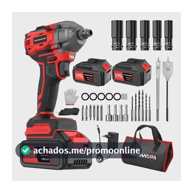 Chave De Impacto Potente 2 Baterias 21v Brushless Com Led Vermelho 127/220v 60