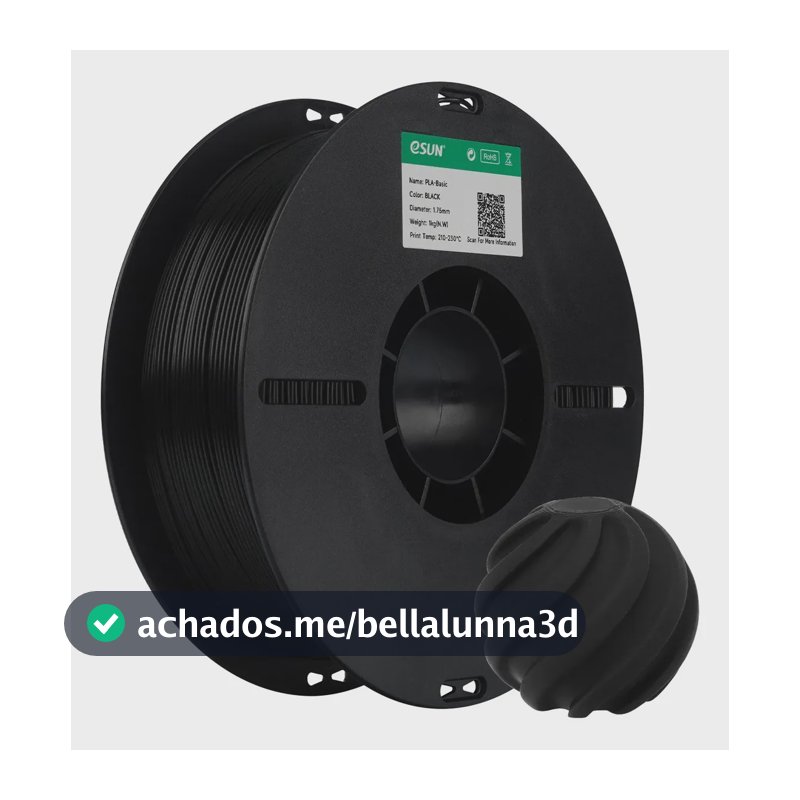 Filamento De Impressão 3d Básico Esun Pla 1 Kg, Cor Preto
