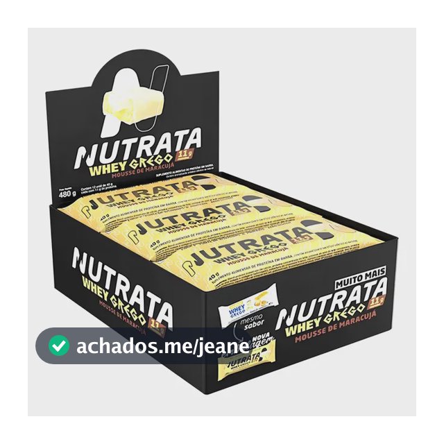 Barra De Proteínas Nutrata Whey Grego 40g Sabor Mousse De Maracujá X 480g 12 Un