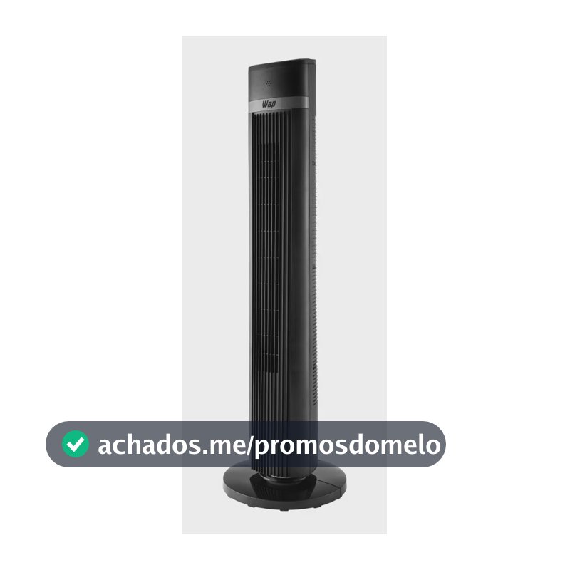 Ventilador Torre AIR SILENCE WAP Silencioso Oscilante com Controle Remoto 4 Velocidades e Desligamento Automático