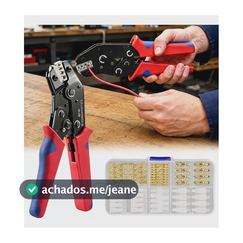 Alicate Crimpador Terminais Conectores Elétricos 0,25-1,5mm