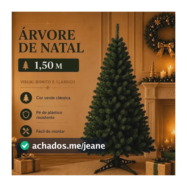 Árvore Natal Pinheiro Luxo Cor Verde 150cm 220 Galhos Pinheirinho Premium Fácil De Montar Dekasa