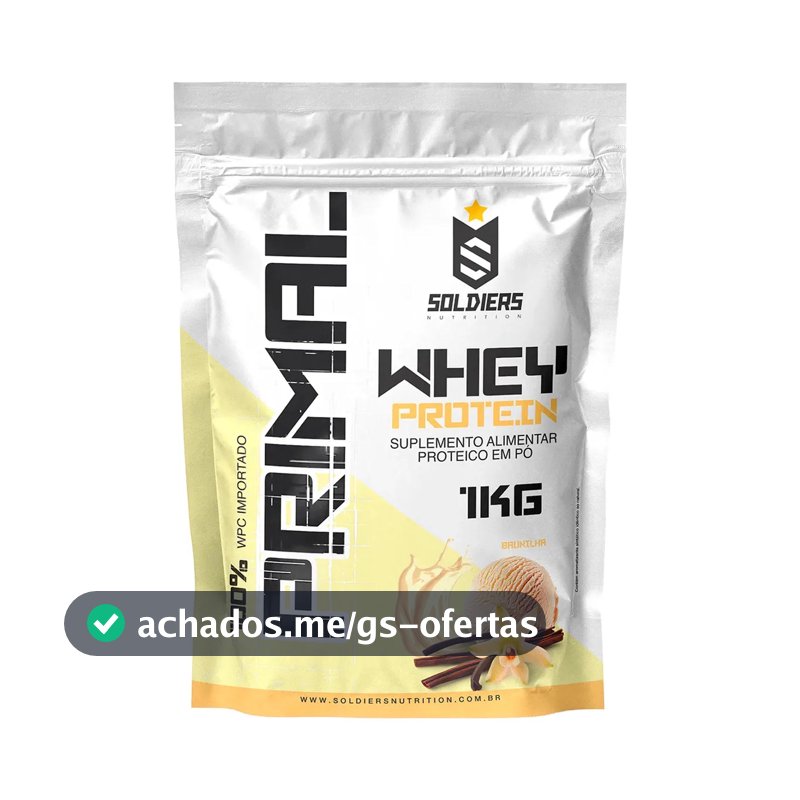 Whey Protein Primal 1kg Soldiers Nutrition Sabor Baunilha