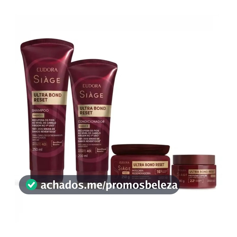 Kit Eudora Siàge Ultra Bond Reset Cabelo Virgem No 1° Uso