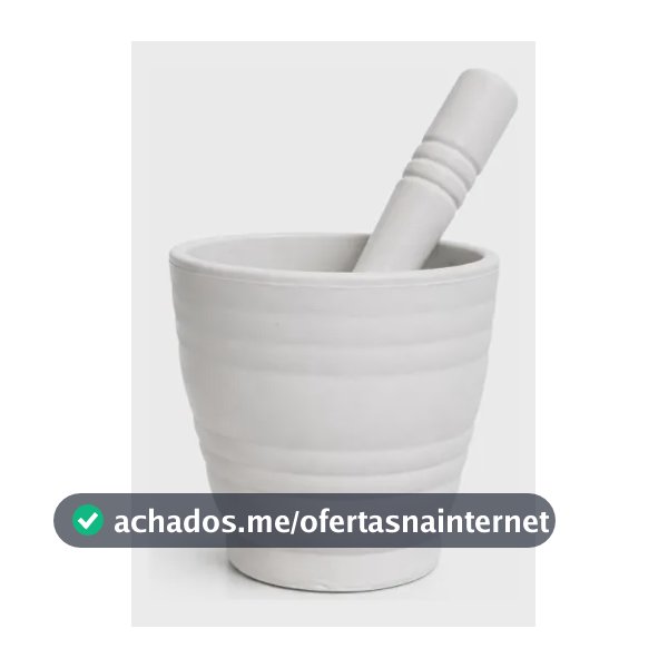 Pilão Prime Antibacteriano Para Alho E Temperos 370g Branco