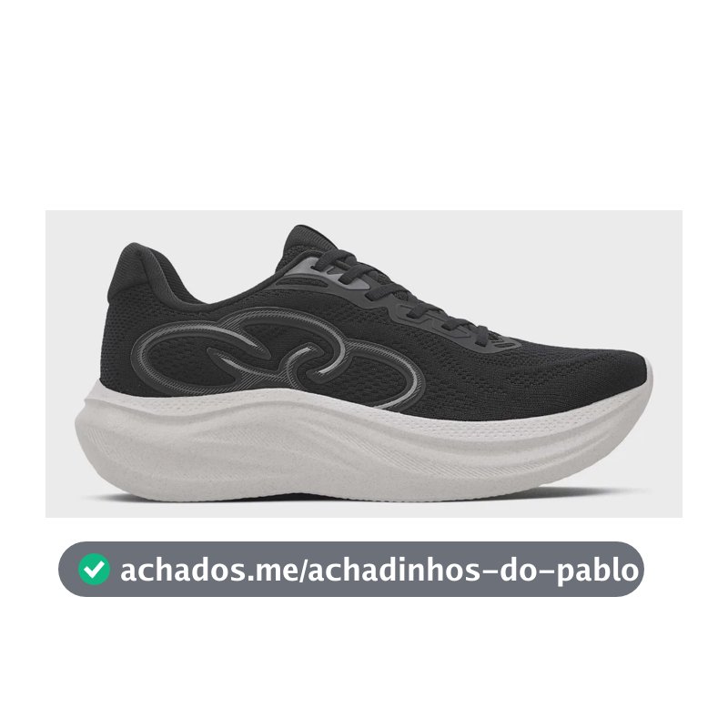 Tênis Masculino Rush Olympikus Preto Liso 39 Br