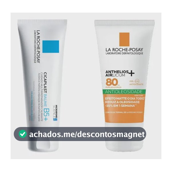 Kit Reparação & Proteção Solar  Cicaplast Baume B5+ 40ml La Roche-posay + Protetor Airlicium Fps80 40g La Roche-posay