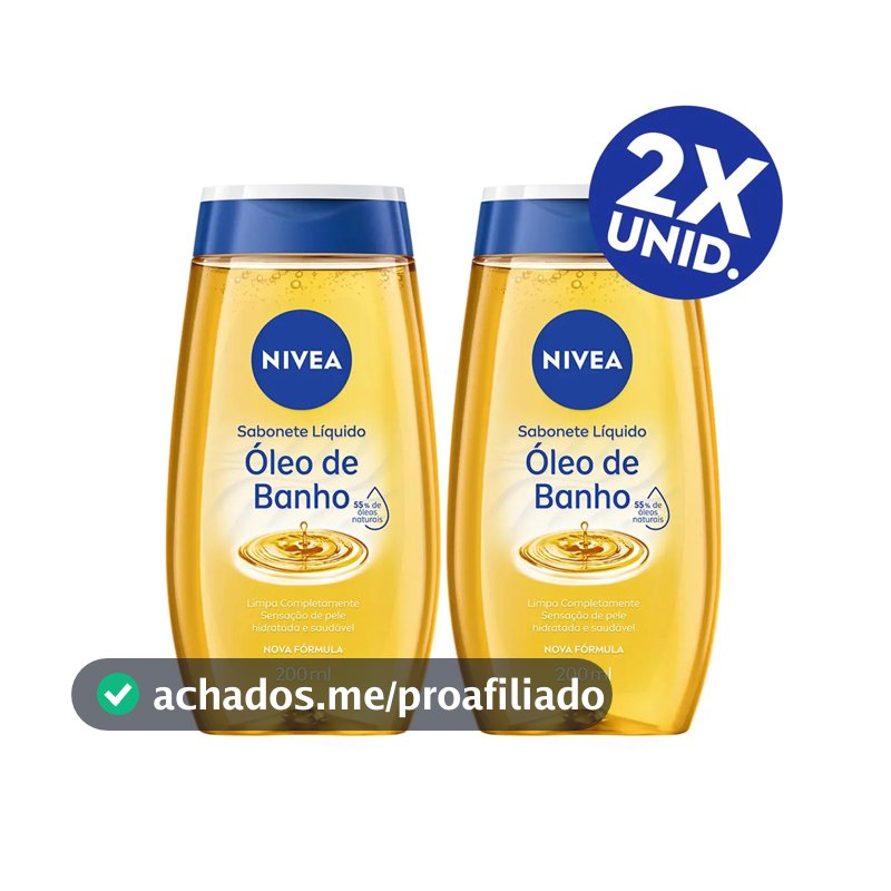 NIVEA KIT Sabonete Líquido Óleo de Banho 200ml - 2 Unidades