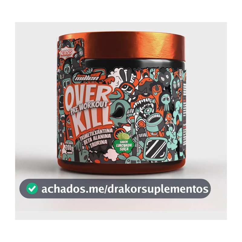 Suplemento Pré Treino Overkill 200g New Millen Sabor Limonad Limonada Suíça